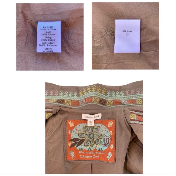 Coldwater Creek Southwestern Aztec Embroidered Fitted Collared Jacket ~ P10 - Picture 11 of 11